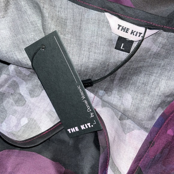 NEW! The KIT BY DANIEL  Vosovic Sophie Dress Size L Pink Haze Midi Dress Cotton - Picture 10 of 12